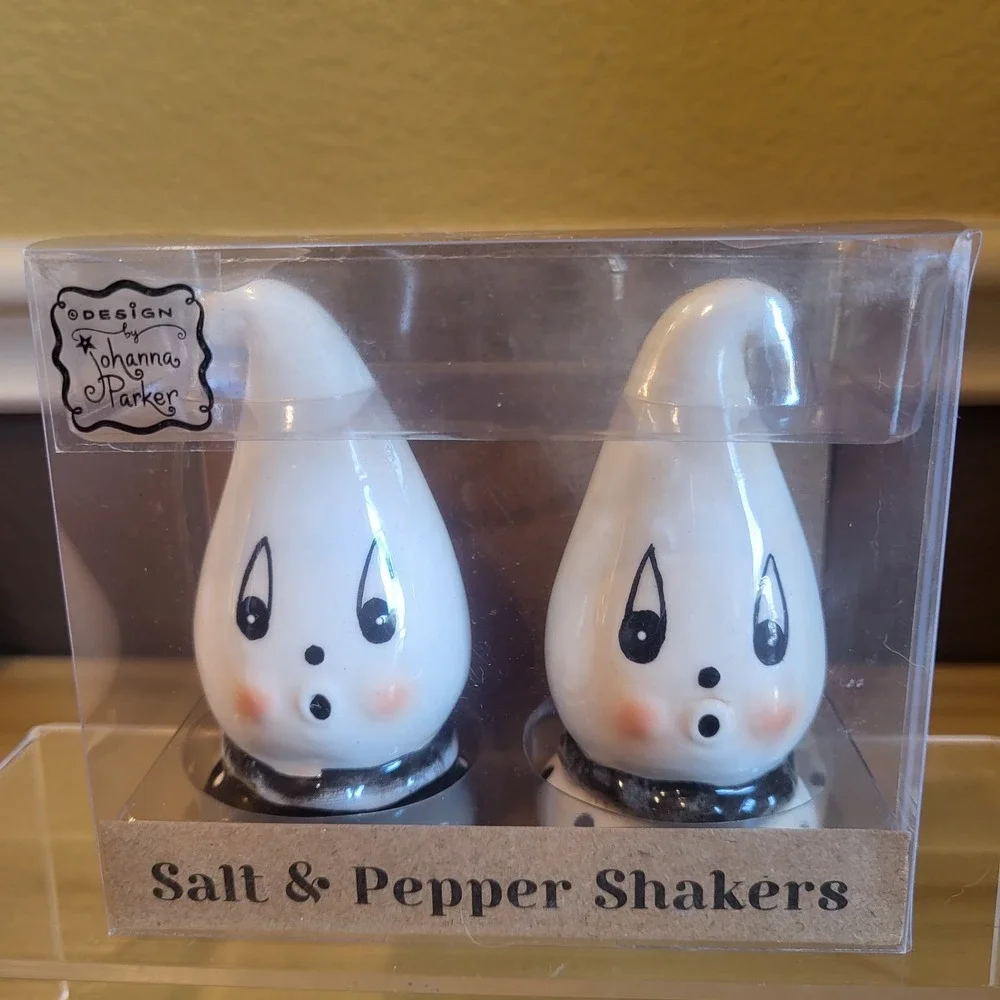Johanna Parker Transpac Gus Ghost Vintage Style Salt Pepper Shakers Halloween